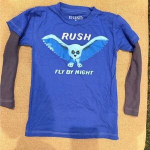 Rush Kids Blue Long Sleeve Tee with Owl Graphic